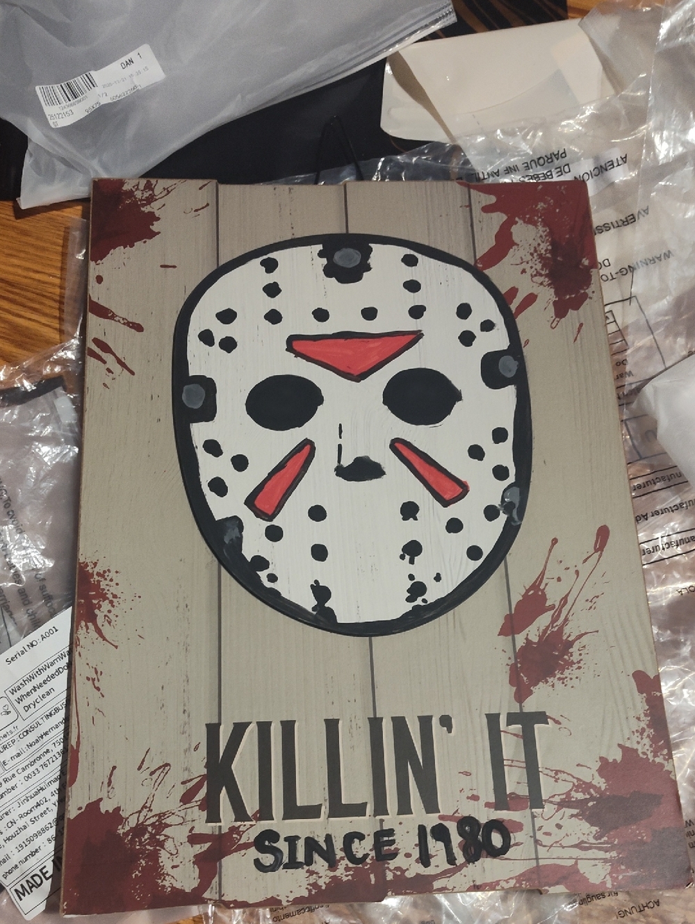 Jason Voorhees Sign Killin It Since 1980, Handmade